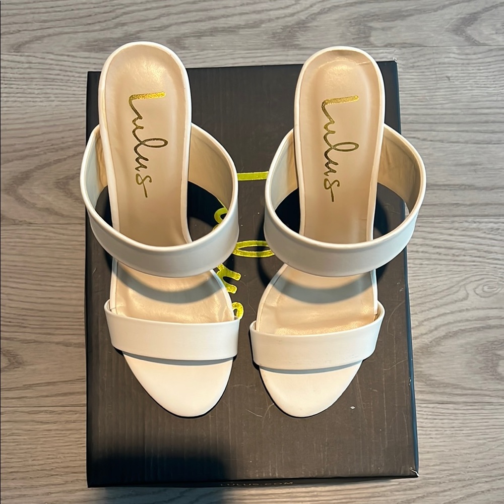 Lulus White Strappy Heels